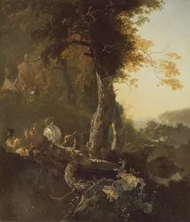 Paisaje con sol naciente